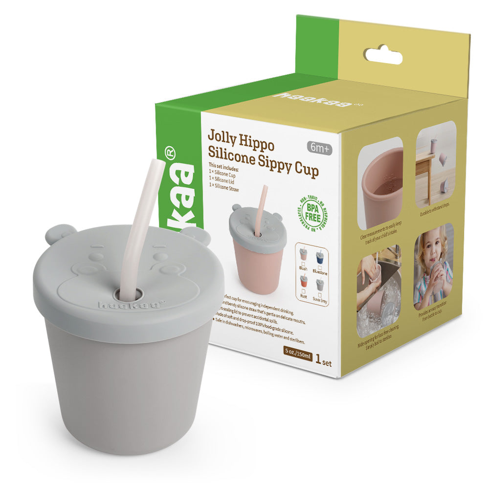 Haakaa Jolly Hippo Silicone Sippy Cup 1 pk