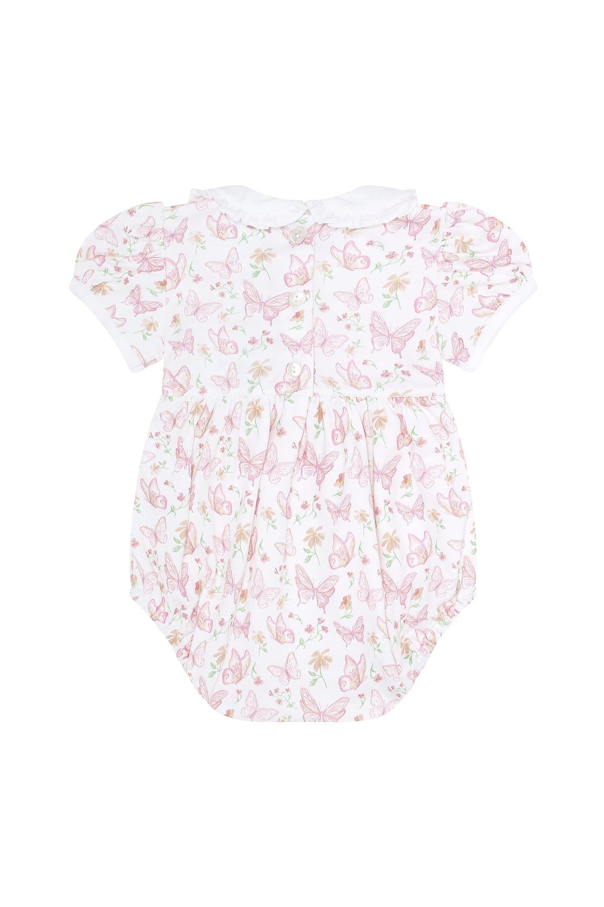 Butterflies Print Smocked Bubble