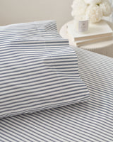 Luxe Premium Cotton Navy French Ticking Bed Sheets - HoneyBug 