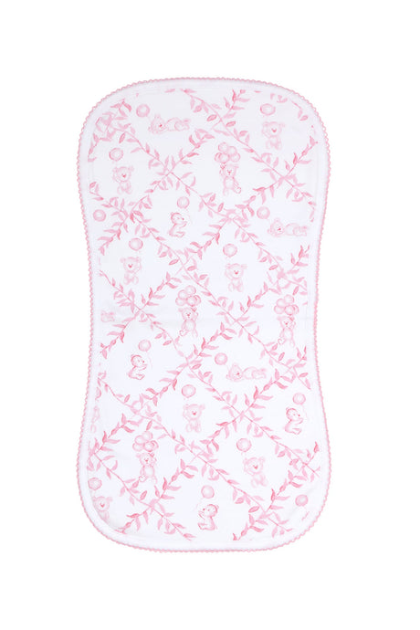 Pink Bears Trellace Burp Cloth - HoneyBug 