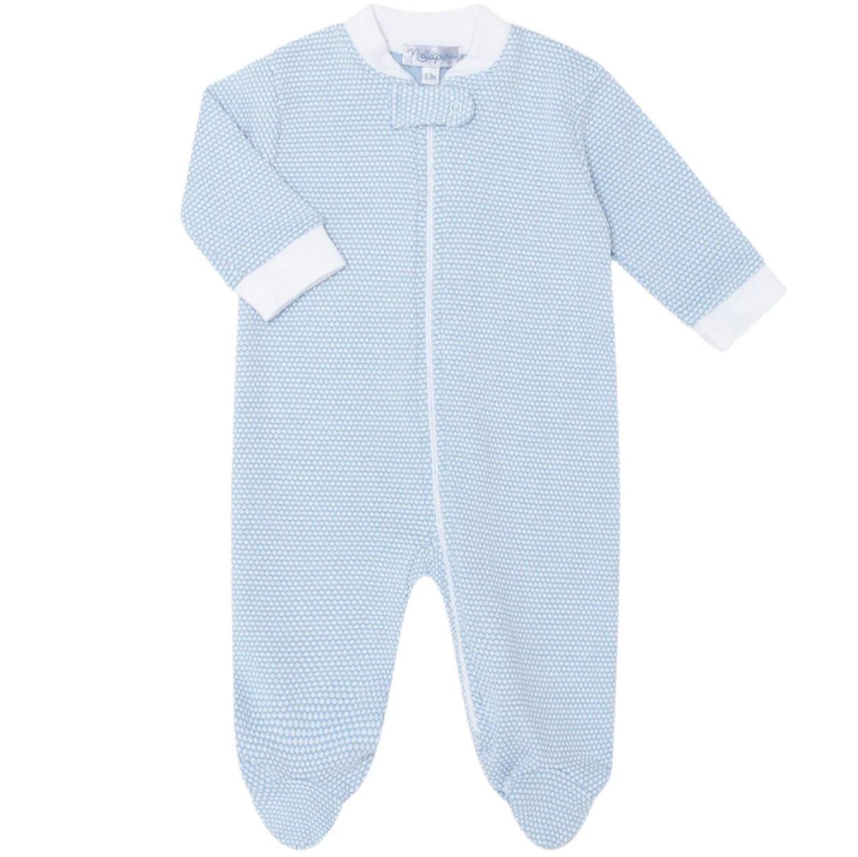 Blue Bubble Zipper Footie