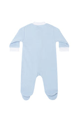 Blue Bubble Zipper Footie