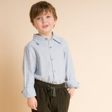 Boys Collar Shirt - Blue Stripe - HoneyBug 