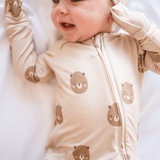 Bamboo 2-Way Convertible Zip Romper - Teddy