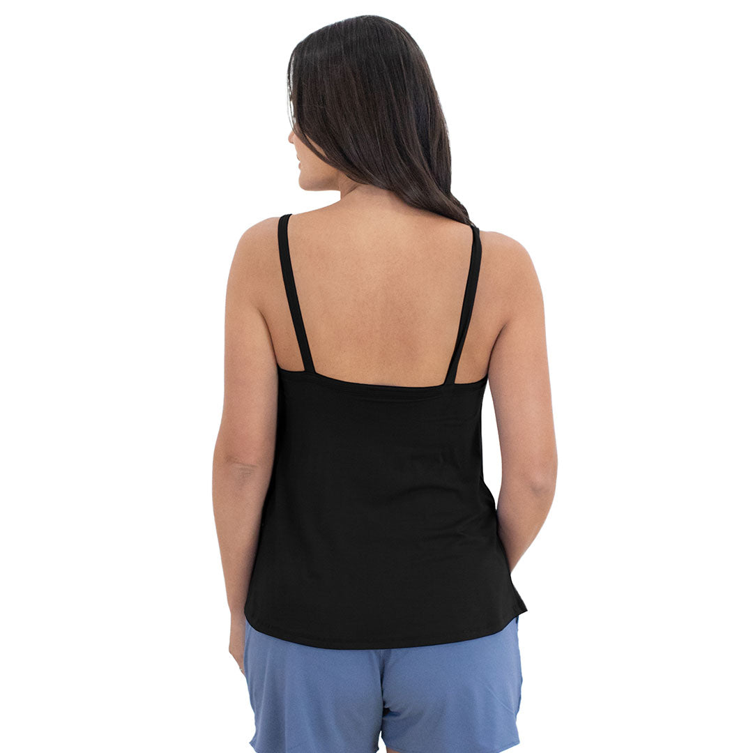 Bamboo Lounge Around Nursing & Maternity Tank | Black - HoneyBug 