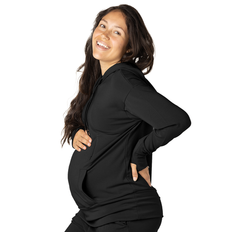 Bamboo Nursing Hoodie | Black - HoneyBug 