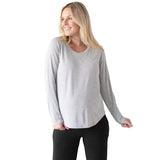 Bamboo Nursing & Maternity Long Sleeve T-shirt | Grey Heather - HoneyBug 