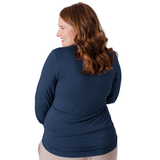 Bamboo Nursing & Maternity Long Sleeve T-shirt | Navy - HoneyBug 