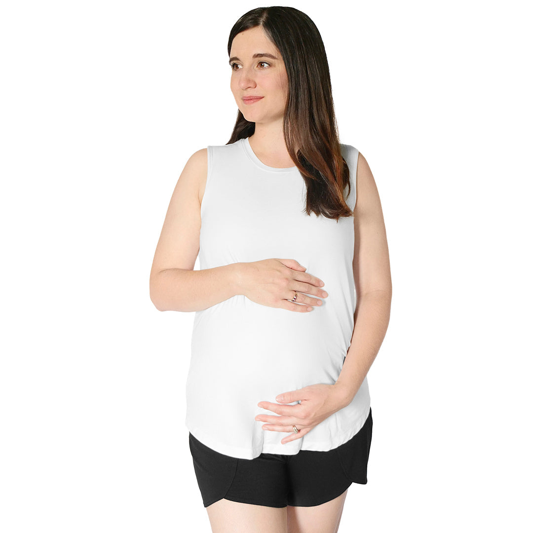 Bamboo Nursing & Maternity Tank | White - HoneyBug 