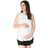 Bamboo Nursing & Maternity Tank | White - HoneyBug 