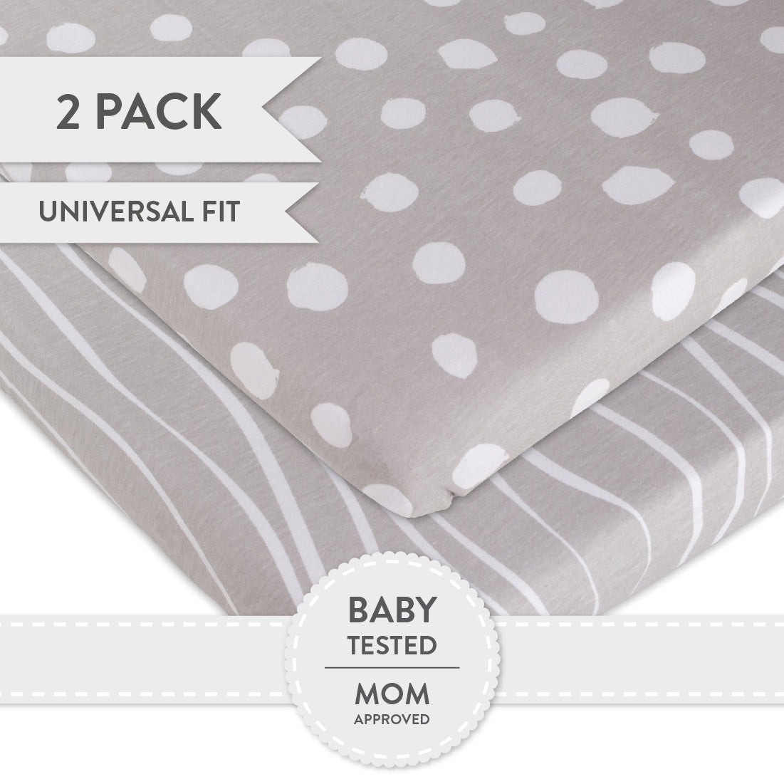 Bassinet Sheet Set - Grey & White Abstract - HoneyBug 