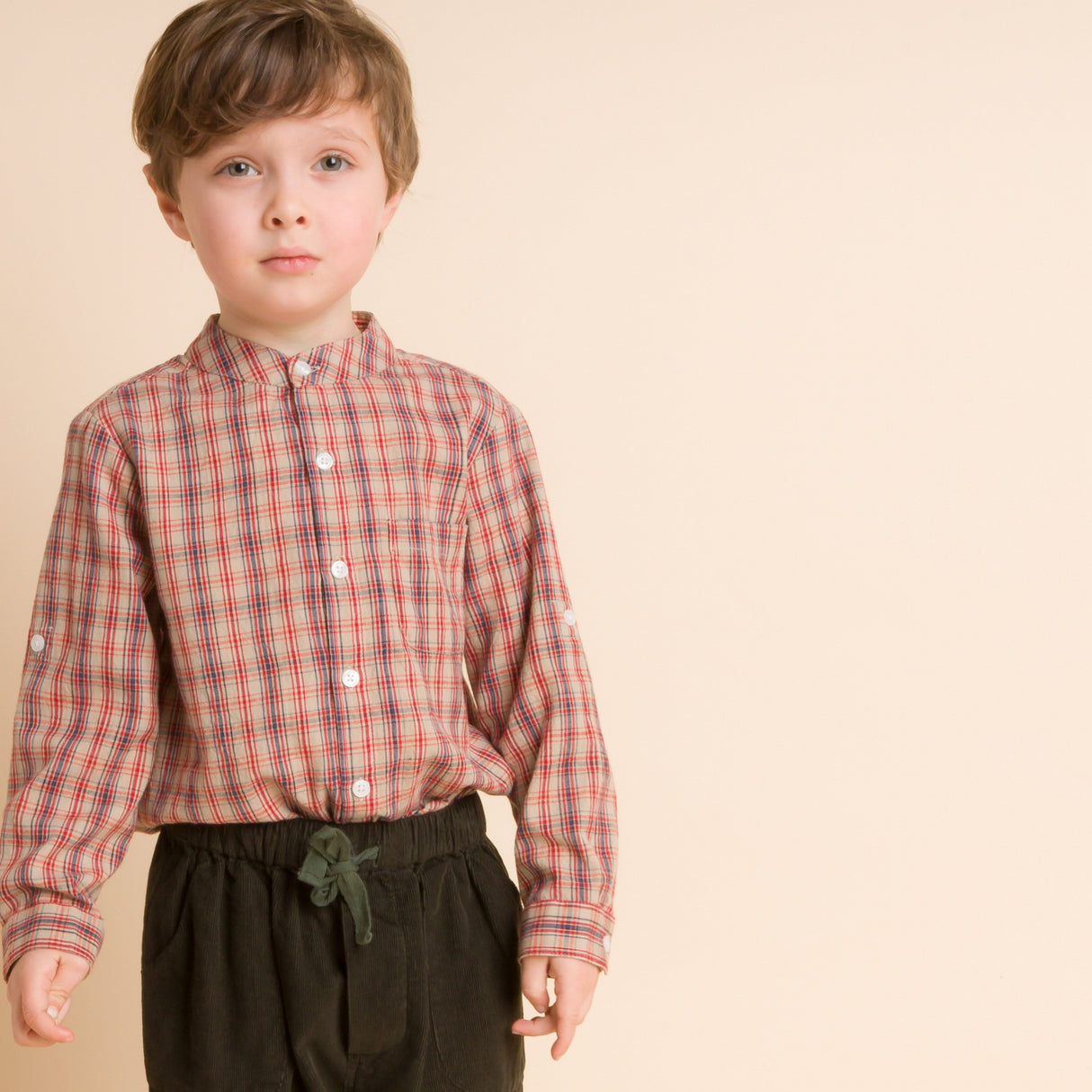 Boys Long Sleeve Check Shirt | Red and Blue - HoneyBug 