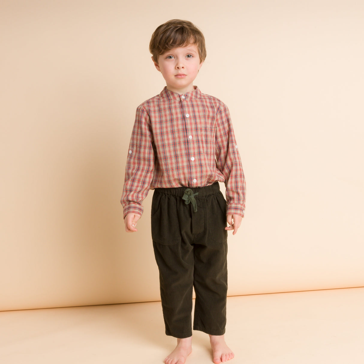 Boys Long Sleeve Check Shirt | Red and Blue - HoneyBug 