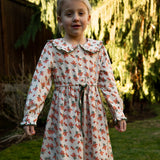 Girls Adelaide Velvet Tie Dress | Autumn Floral - HoneyBug 