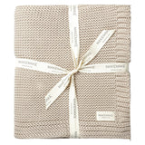 Chunky Knit Throw Blanket - Beige