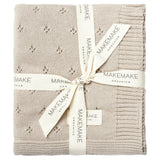 Organic Cotton Pointelle Baby Blanket - Beige