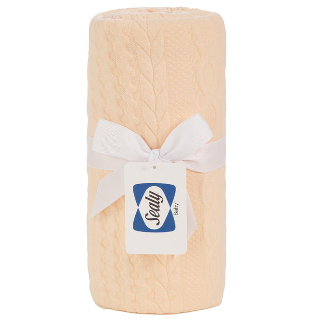 Sealy Baby Knit Blanket - Camel Sand - HoneyBug 