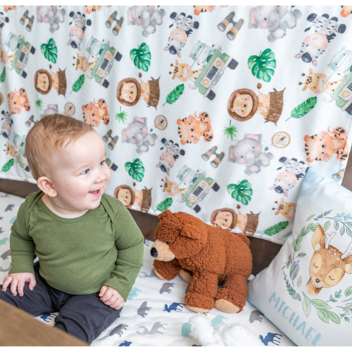 Premium Baby & Toddler Minky Blanket - Safari