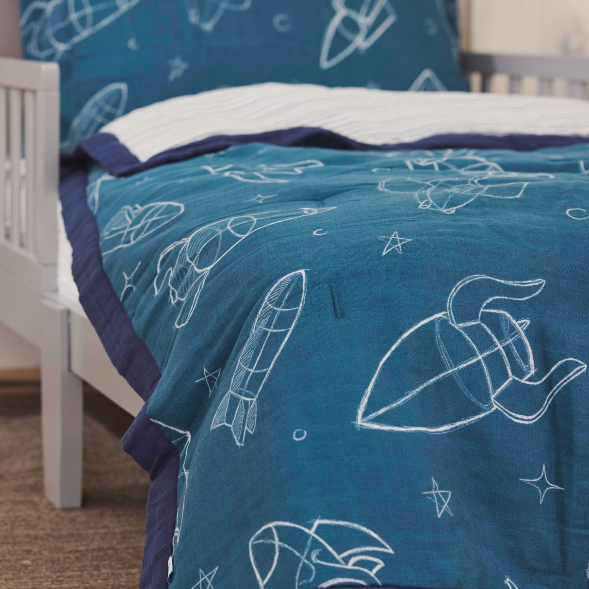 Cotton Muslin Toddler Comforter - Blast Off