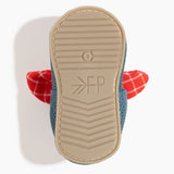 Blue Jean Knotted Bow Baby Shoe - HoneyBug 