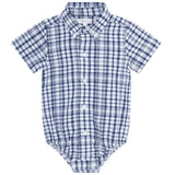 Blue Plaid Pima Cotton Onesie Shirt - HoneyBug 