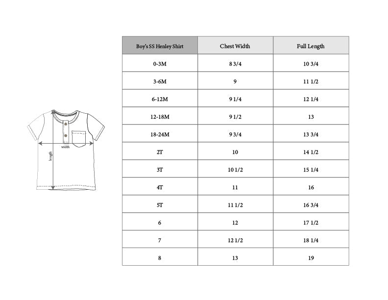 Boy's Short Sleeve Henley Shirt - HoneyBug 