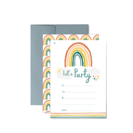 Little Rainbow Birthday Party Invitations - HoneyBug 