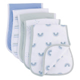 Reversible Burp Cloths - Blue Rainbow - HoneyBug 