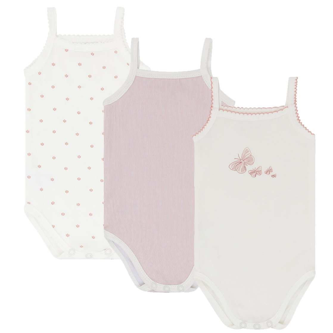 3 Pack Spaghetti Strap Bodysuits - Butterfly