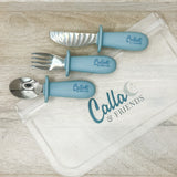 BLACKOUT Collection Silicone & Stainless Steel Toddler Utensil Set