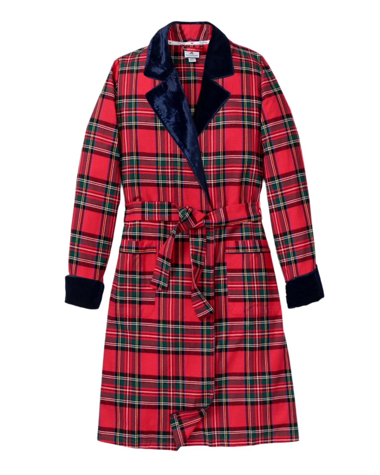 Women's Long Robe with Velvet Trim in Imperial Tartan