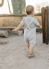 Heather Grey Pocket Knit Overalls - HoneyBug 