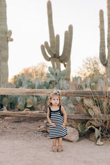 Navy Stripe Knit Tank Dress - HoneyBug 