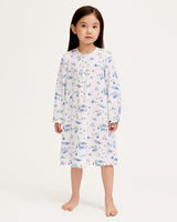 Girl's Twill Beatrice Nightgown in Chalet Toile - HoneyBug 