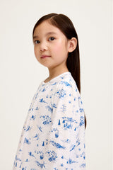 Girl's Twill Beatrice Nightgown in Chalet Toile - HoneyBug 