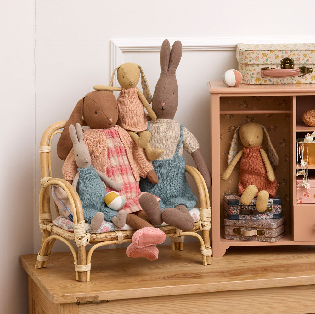 Rabbit, Size 3 - Brown - Knitted shirt and overall