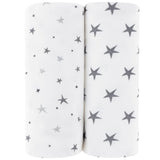 Waterproof Changing Pad Cover | Cradle Sheet Set - Grey Stars - HoneyBug 
