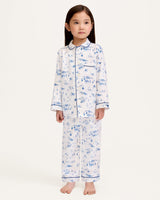 Kid's Twill Pajama Set in Chalet Toile - HoneyBug 