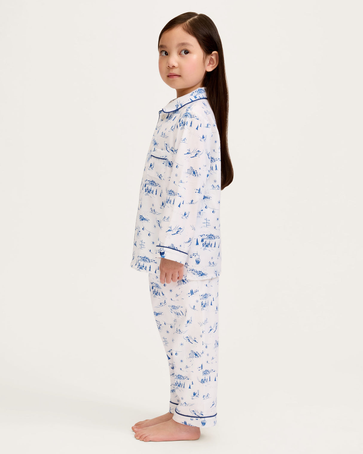 Kid's Twill Pajama Set in Chalet Toile - HoneyBug 