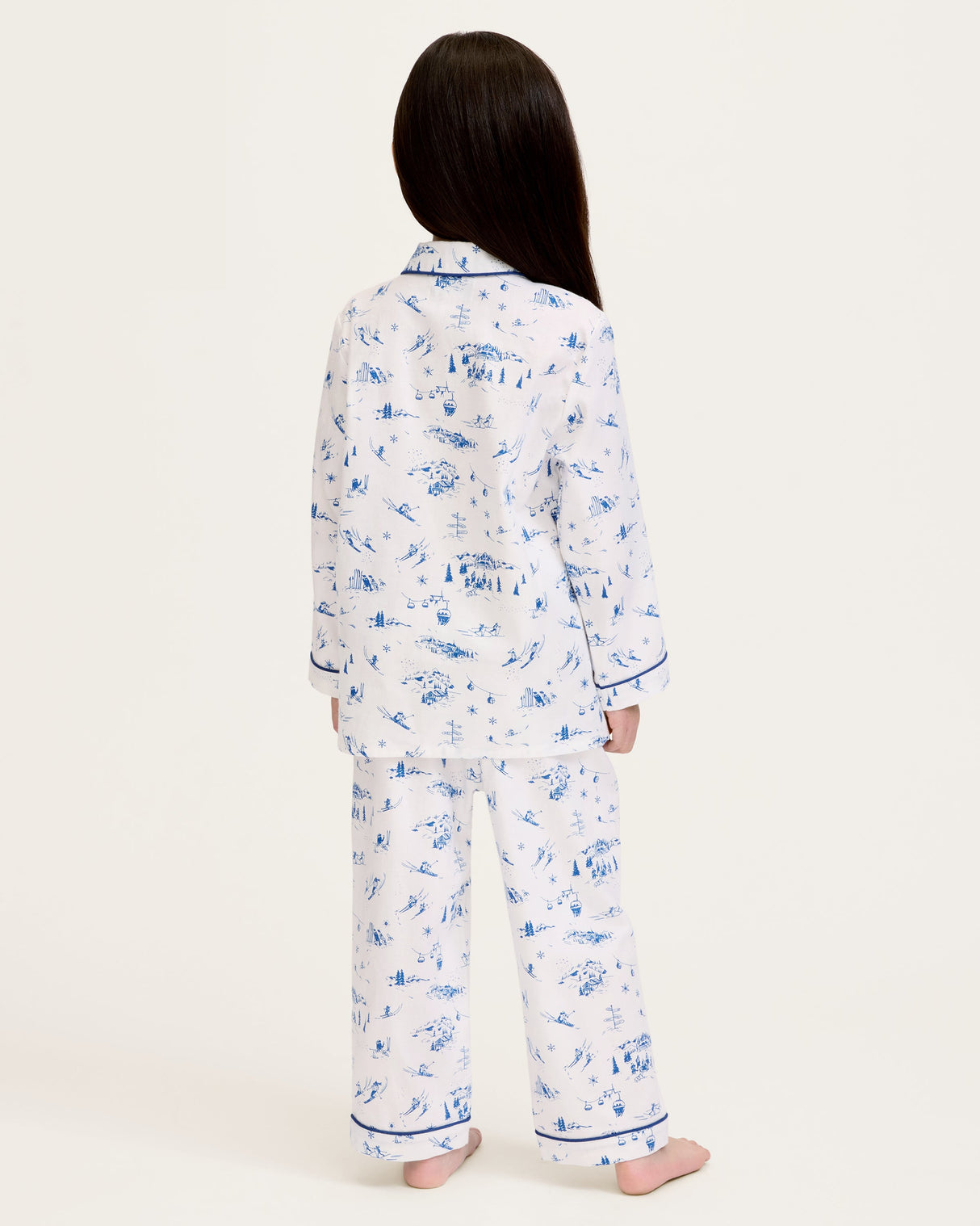 Kid's Twill Pajama Set in Chalet Toile - HoneyBug 