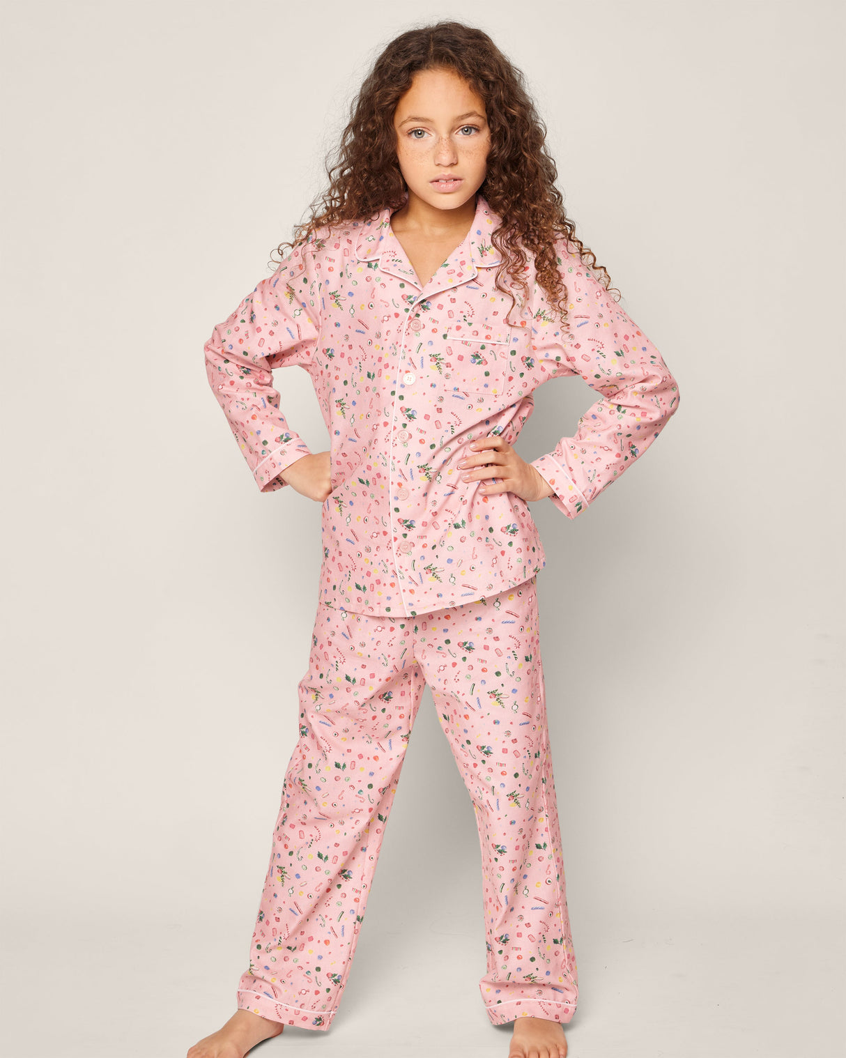 Kid's Twill Pajama Set in Vintage Sweets - HoneyBug 