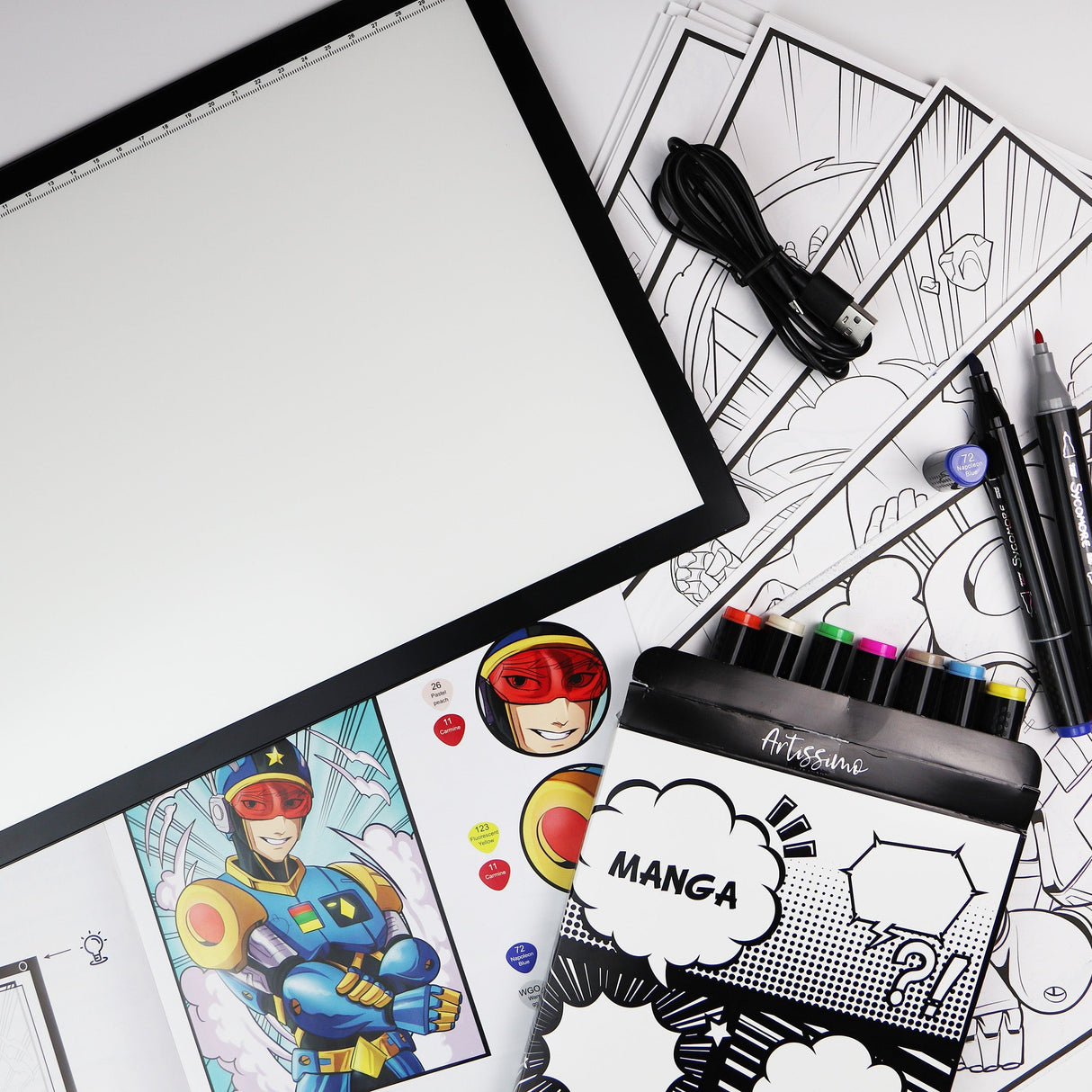 Manga - XXL+ Led Light Pad  And Markers Workshop - 10y+