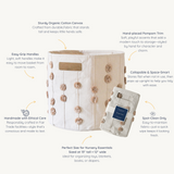 Handmade Canvas Storage Basket Pom Pom - Taupe