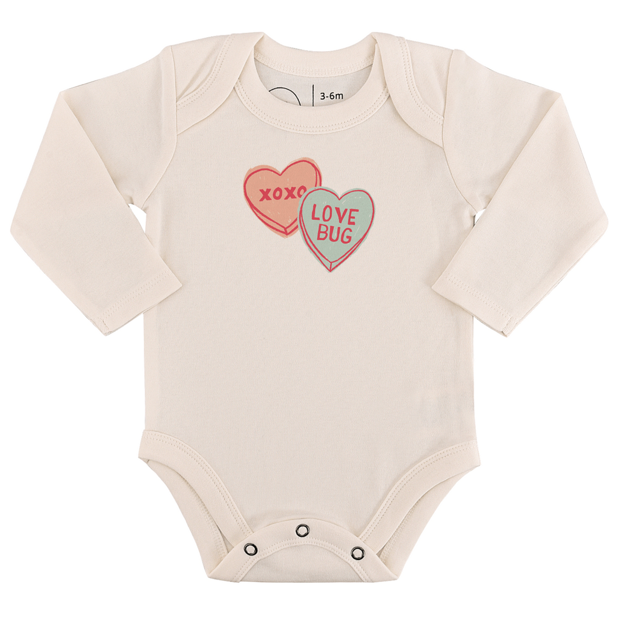 long sleeve graphic bodysuit | candy hearts - HoneyBug 