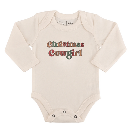 long sleeve graphic bodysuit | christmas cowgirl - HoneyBug 
