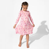 PAW Patrol: Pretty PAWSOME Pink Bamboo Girls' Long Sleeve Dress - HoneyBug 