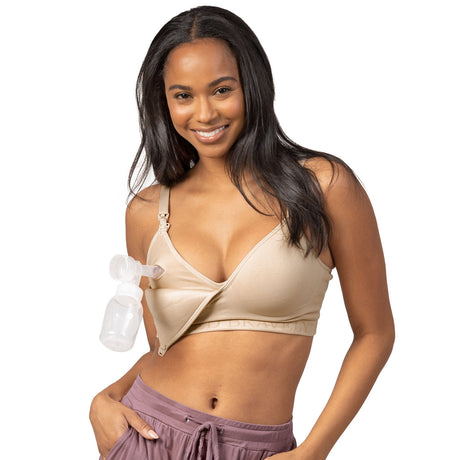 Signature Sublime® Contour Hands-Free Pumping & Nursing Bra | Beige - HoneyBug 