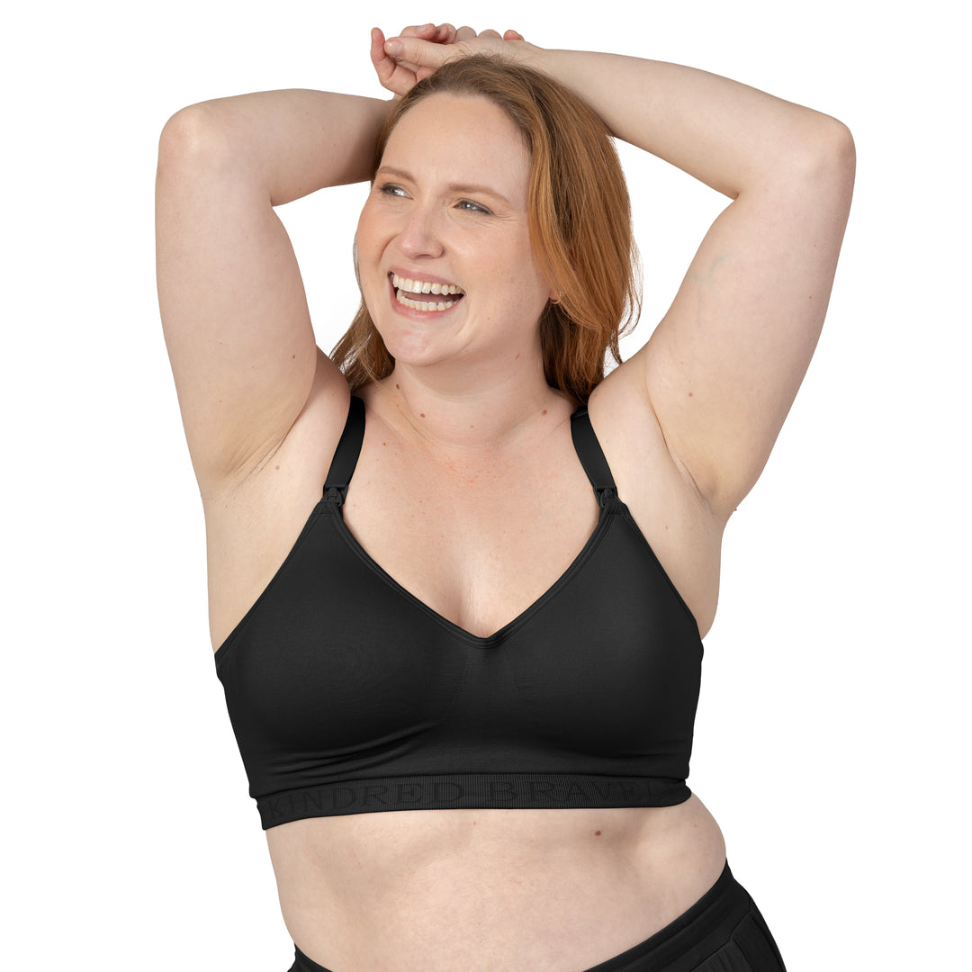 Signature Sublime® Contour Hands-Free Pumping & Nursing Bra | Black - HoneyBug 