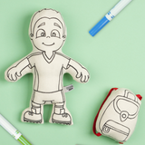 Kiboo Kids Soccer Series: Soccer Boy Doll - Colorable and Washable for Creative Play - HoneyBug 