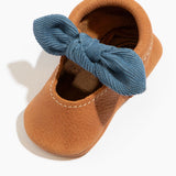 Corduroy Cowgirl Knotted Bow Baby Shoe - HoneyBug 